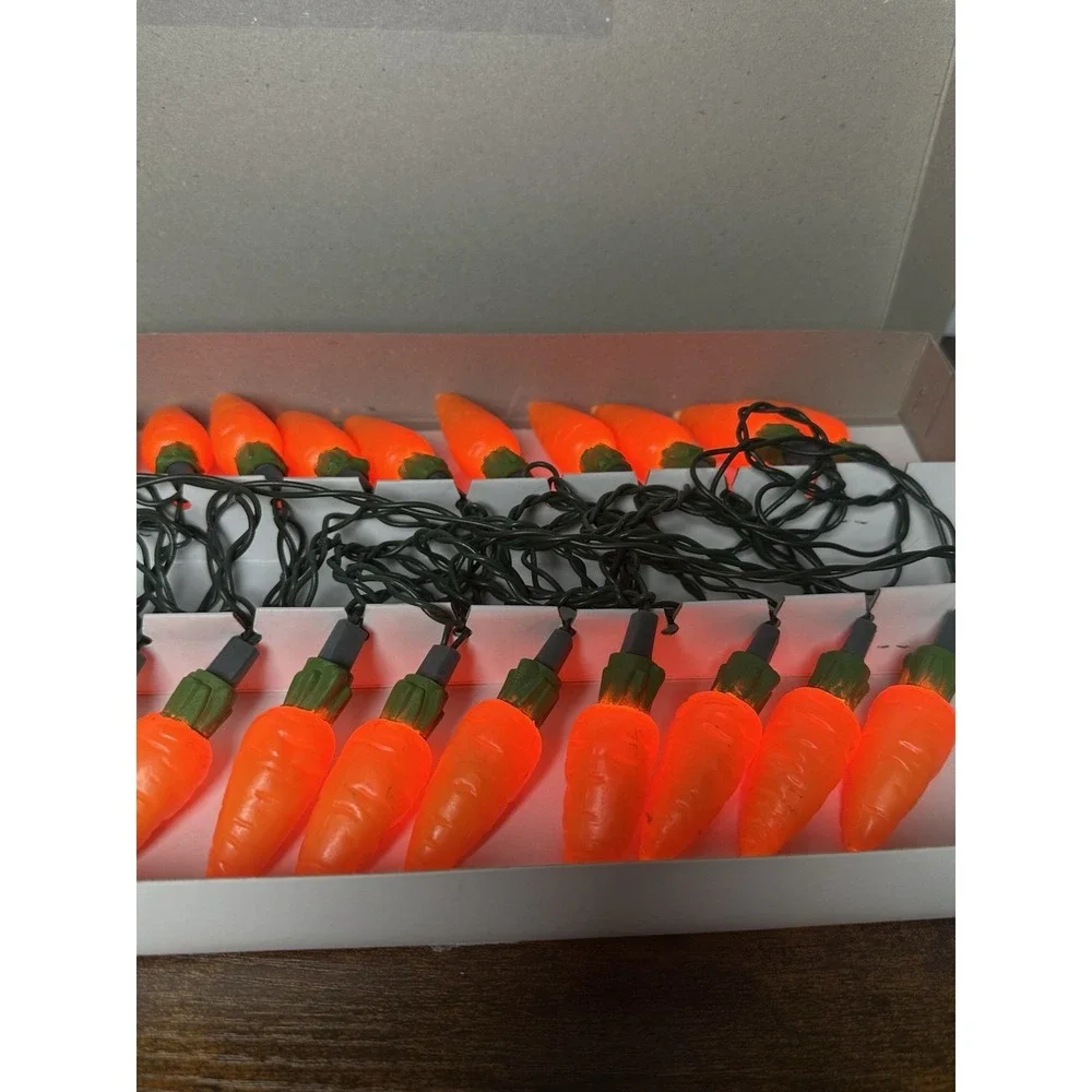 Easter Carrot Lights 20ct Frank's Nursery Crafts‎ Vintage 1990 Indoor Use New